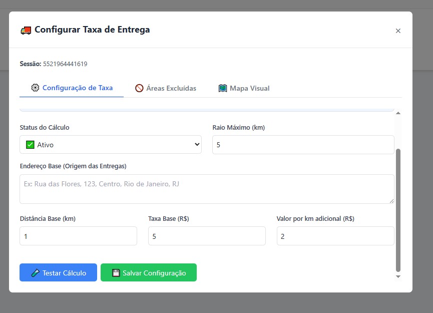Configurar Taxa de Entrega